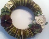 Fall Yarn Wreath -12 in-Ready to Ship