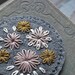 Felt Headband Hand Embroidered Grey Felt Fascinator Mauve Mustard Yellow Ivory by love maude
