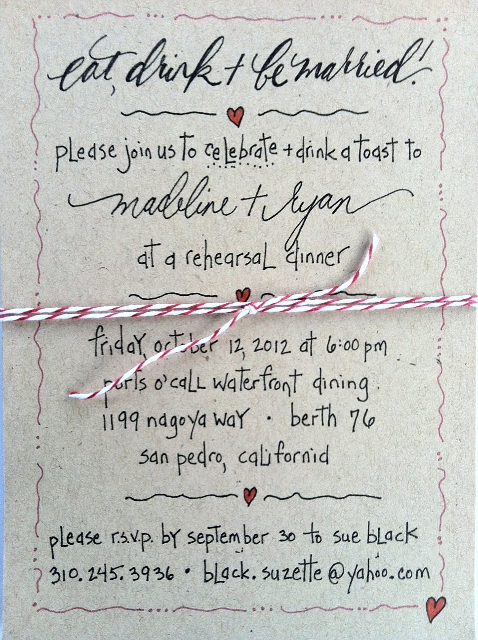 Rehearsal Dinner Invitation---The Madeline