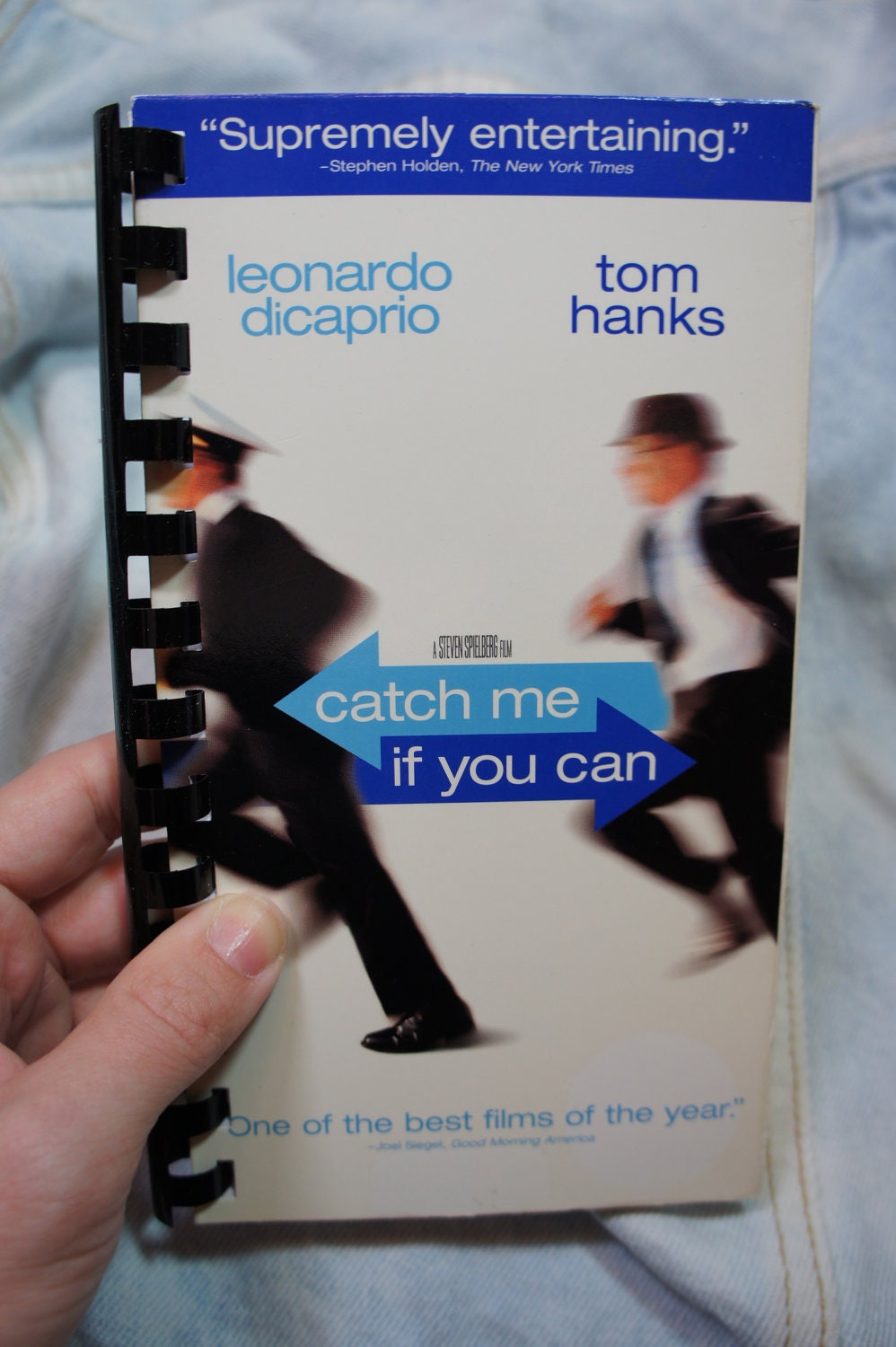 recycled vhs notebook CATCH ME if you can leonardo dicaprio