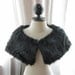Jane Austen Classy Romantic Snow Warm Alice in Wonderland Midnight Marie Antoinette Black Faux Mink like Fur Wrap Shawl Cover up Capelet