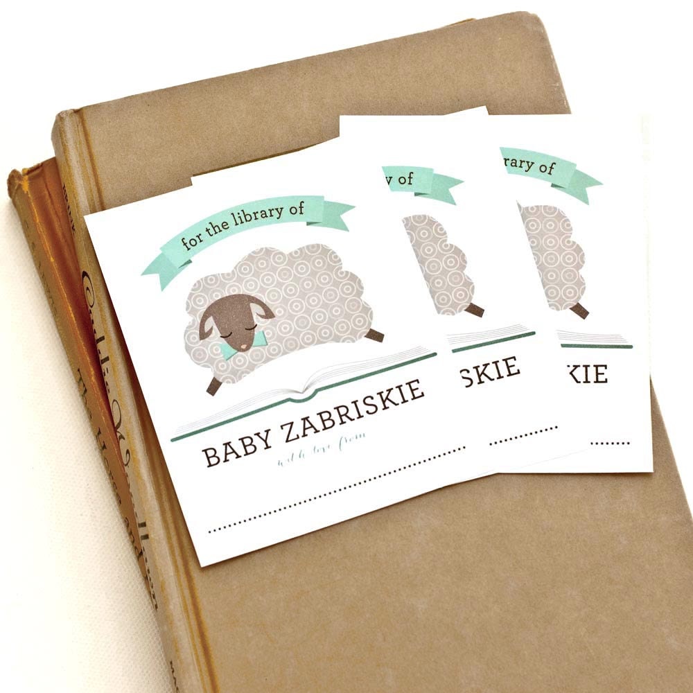 Personalized Bookplates, Baby Shower Bookplate // LITTLE LAMB