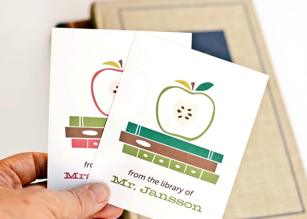 Teacher Bookplates, Personalized Bookplates, Teacher Gift // Apple of My Eye