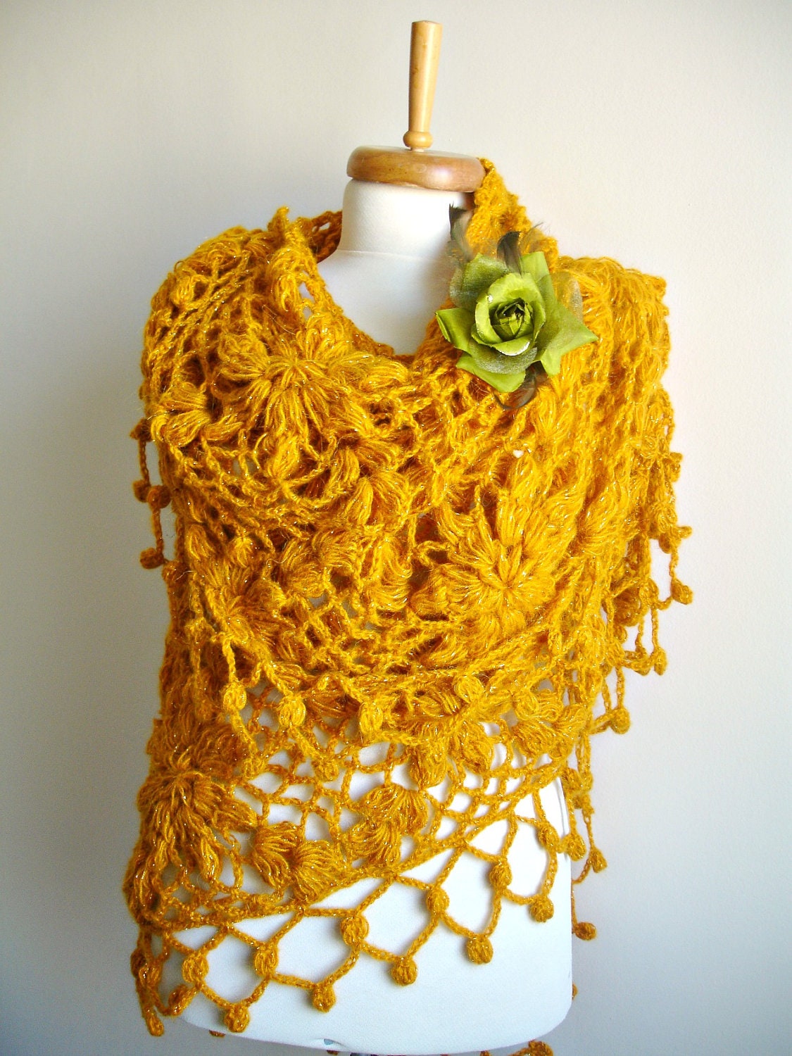 Mustard Shawl, New Season, Autumn Winter Fashion, Big Triangle Shawl By Crochetlab, Mohair, Ready To Ship, Gift for Her