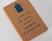 madman in a blue box - hand stamped moleskine notebook pocket size