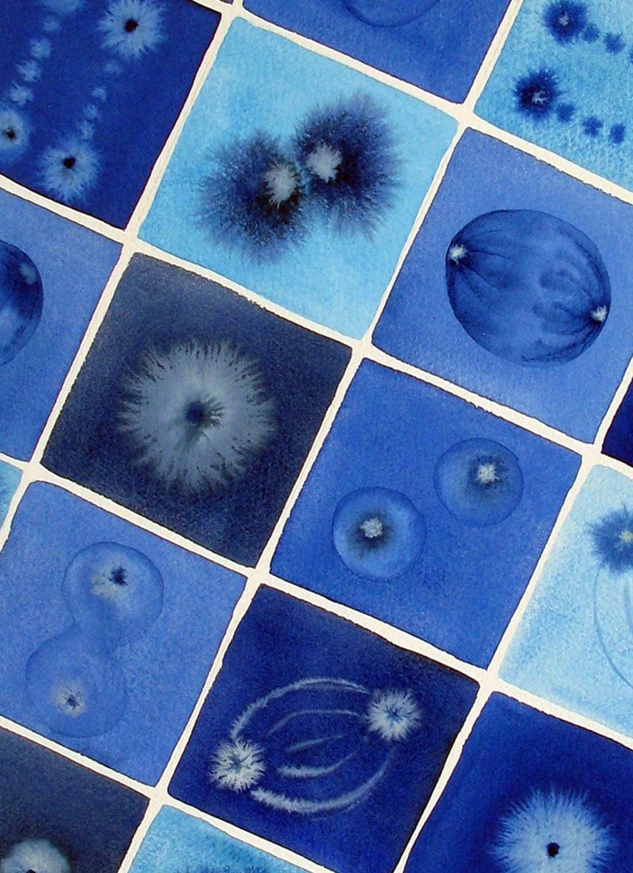 Blue Mitosis Silk Scarf