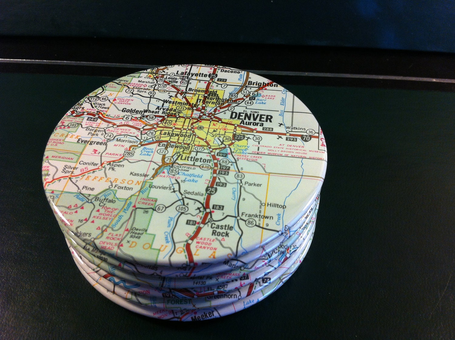 Colorado vintage map coasters - Colorado, United States (Set of 6)