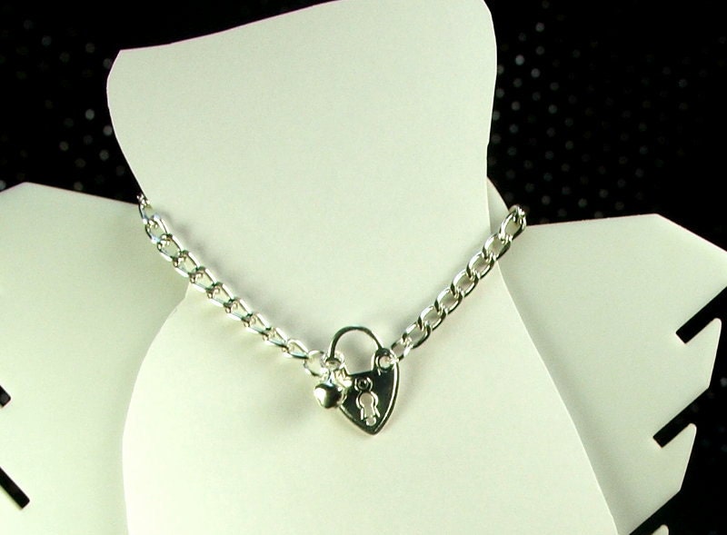 Bdsm Jewelry Anklet Heart Shaped Lock Charm and Tiny Slave Bell