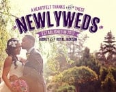 Vintage Newlywed Wedding Thank You Card Design