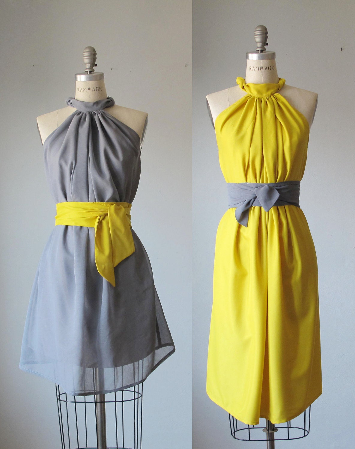 mismatched bridesmaid dresses  / Romantic /  mustard  / gray  / dresses /Fairy / Dreamy / Bridesmaid / Party / wedding / Bride /