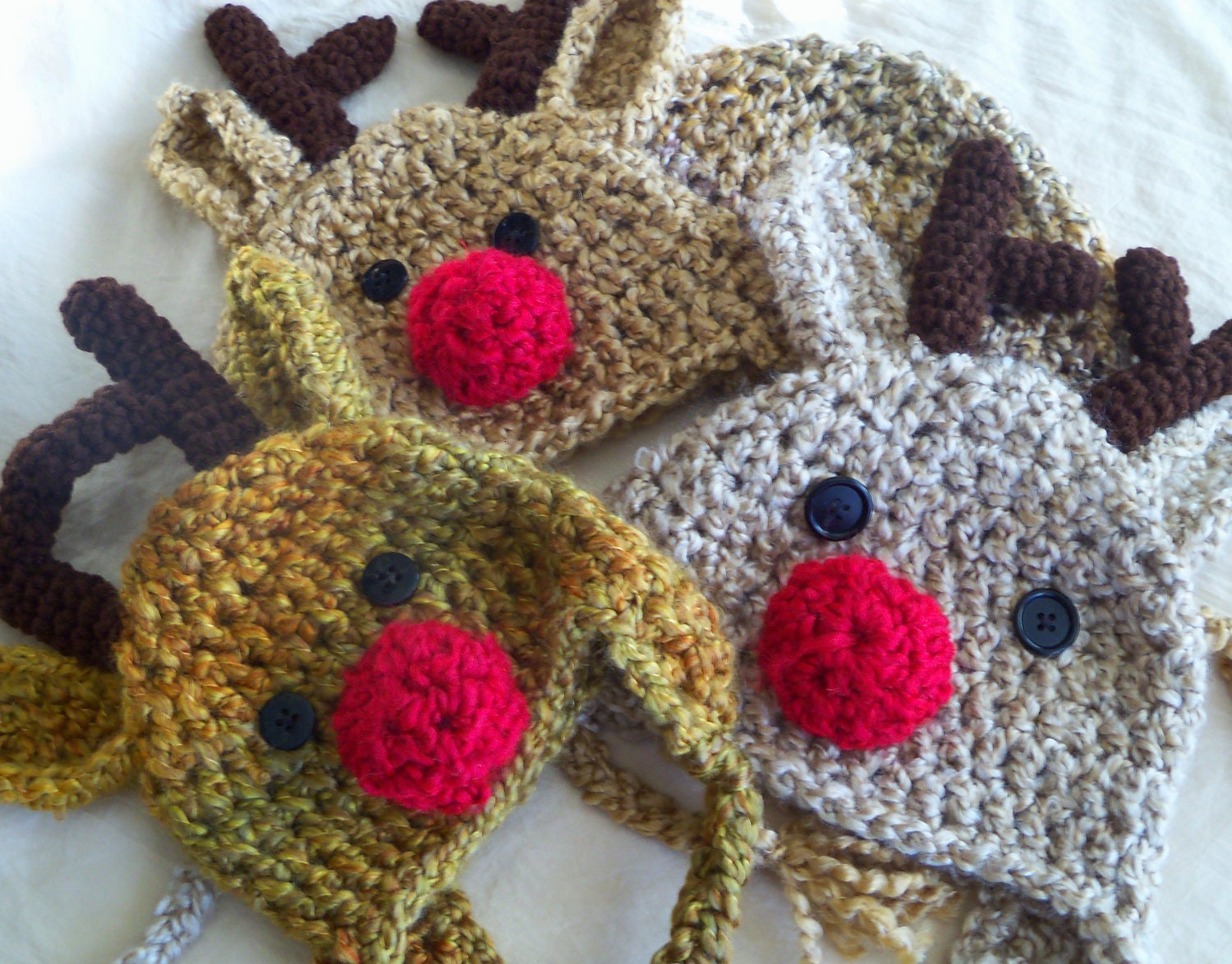 Baby Hat - Reindeer Hat - Baby Reindeer Hat -  0 - 3 months  Cute and Soft Earflap - by JoJosBootique