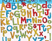 INSTANT DOWNLOAD Primary alpha digital clipart clip art