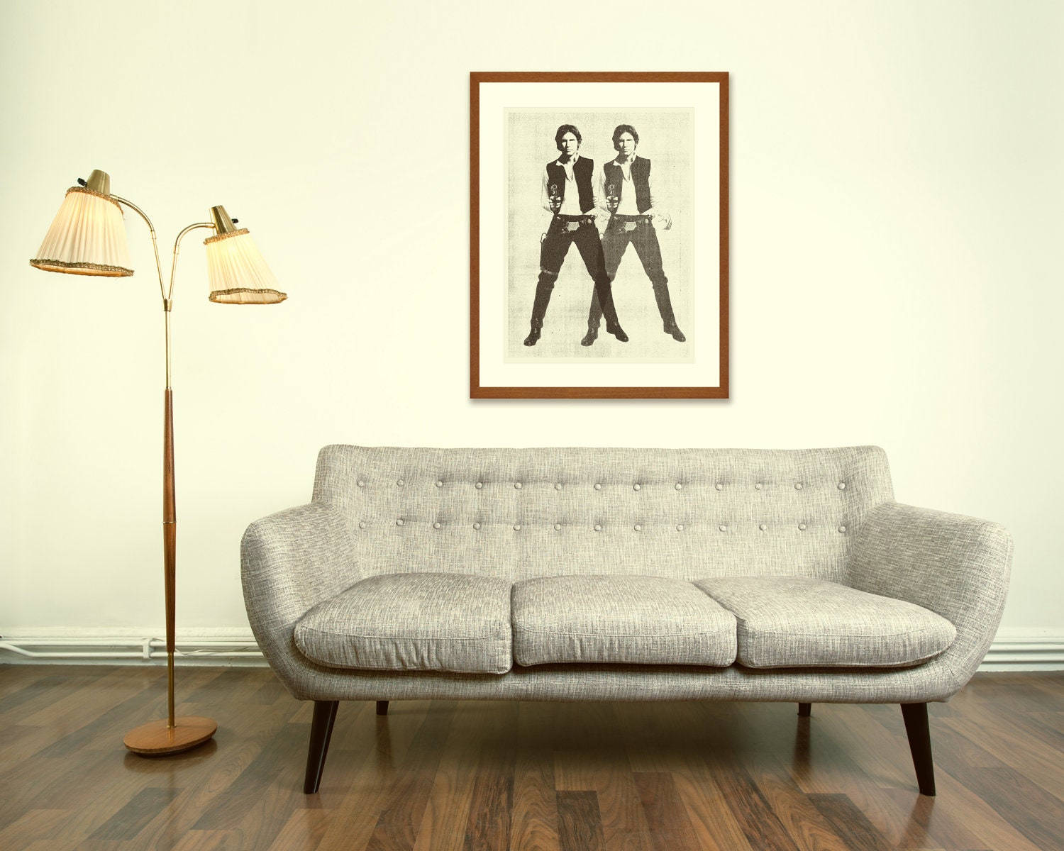 SPACE COWBOY - Star Wars Inspired, Han Solo, 18 x 24 Handprinted Silkscreen Art Print, Modern Poster, Boutique, Retro Home