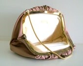 Vintage Ingber 1960s Plum Satin Clutch Purse