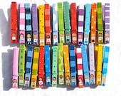 30 STUDENT CLOTHESPINS hand painted numbered classroom pegs