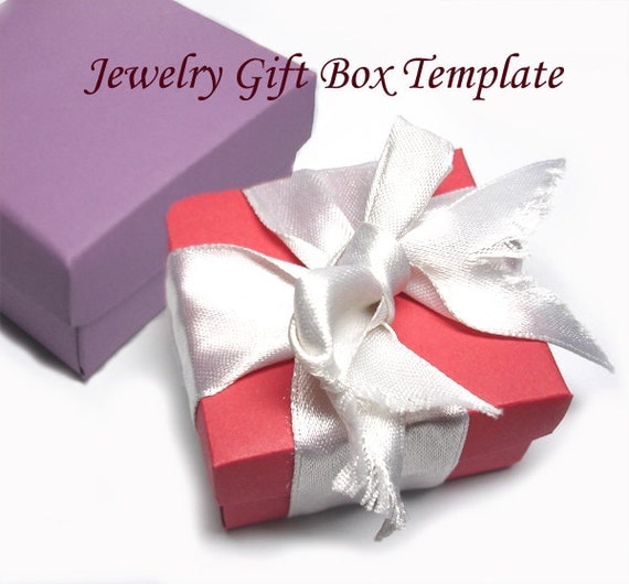 Template Printable Square Jewelry Gift Box by Splendere on Etsy