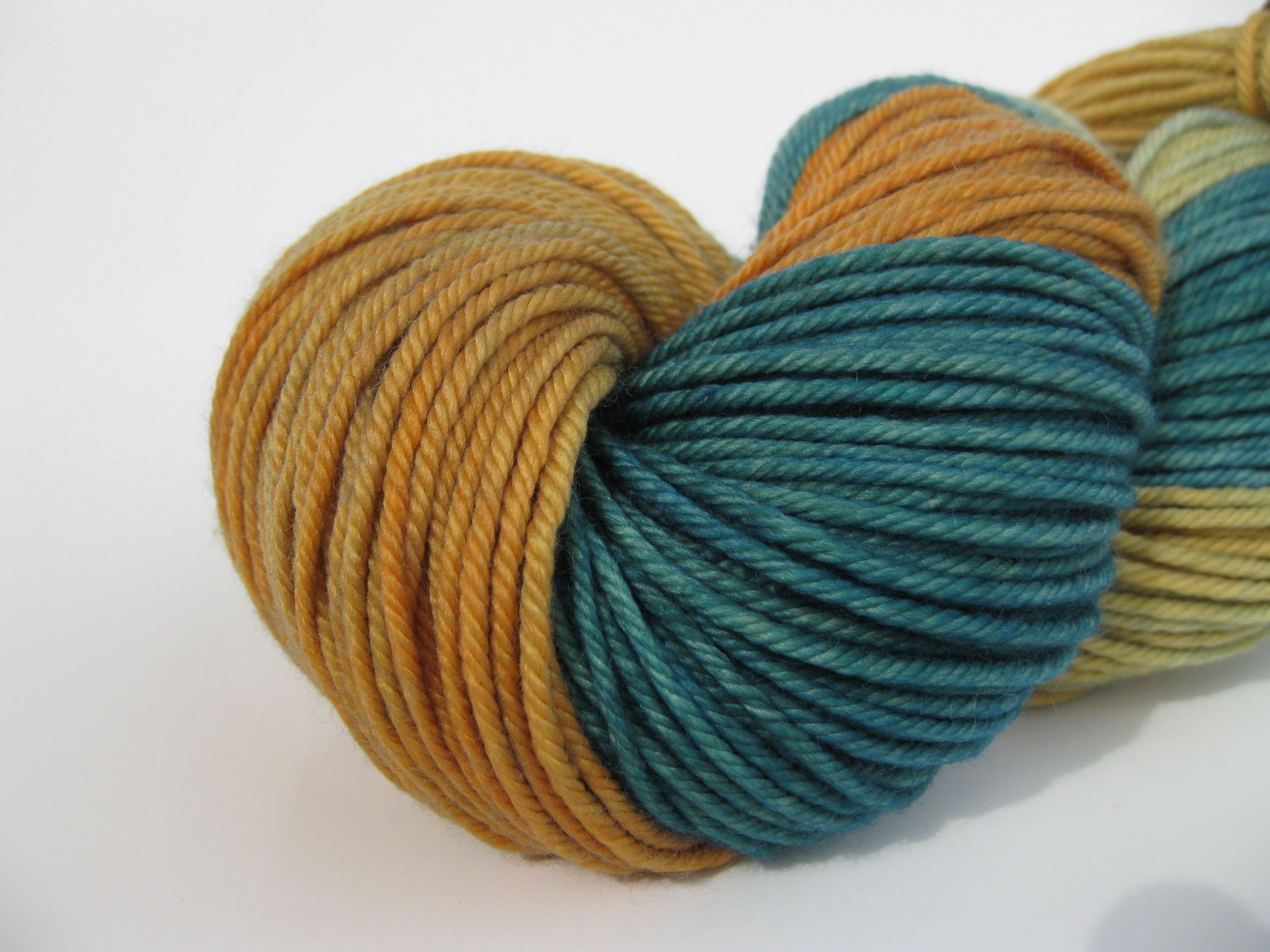 Hand dyed yarn, MCN worsted - tide pool
