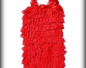 Red Lace Petti Romper, petti romper, ruffle romper, lace petti romper