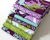 Joel Dewberry Fabric Bundle - AVIARY 2 for Free Spirit - Lilac Palette - FAT QUARTER Bundle of 8