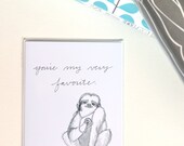greeting card: sloth with stethoscope in love, you're my very favorite