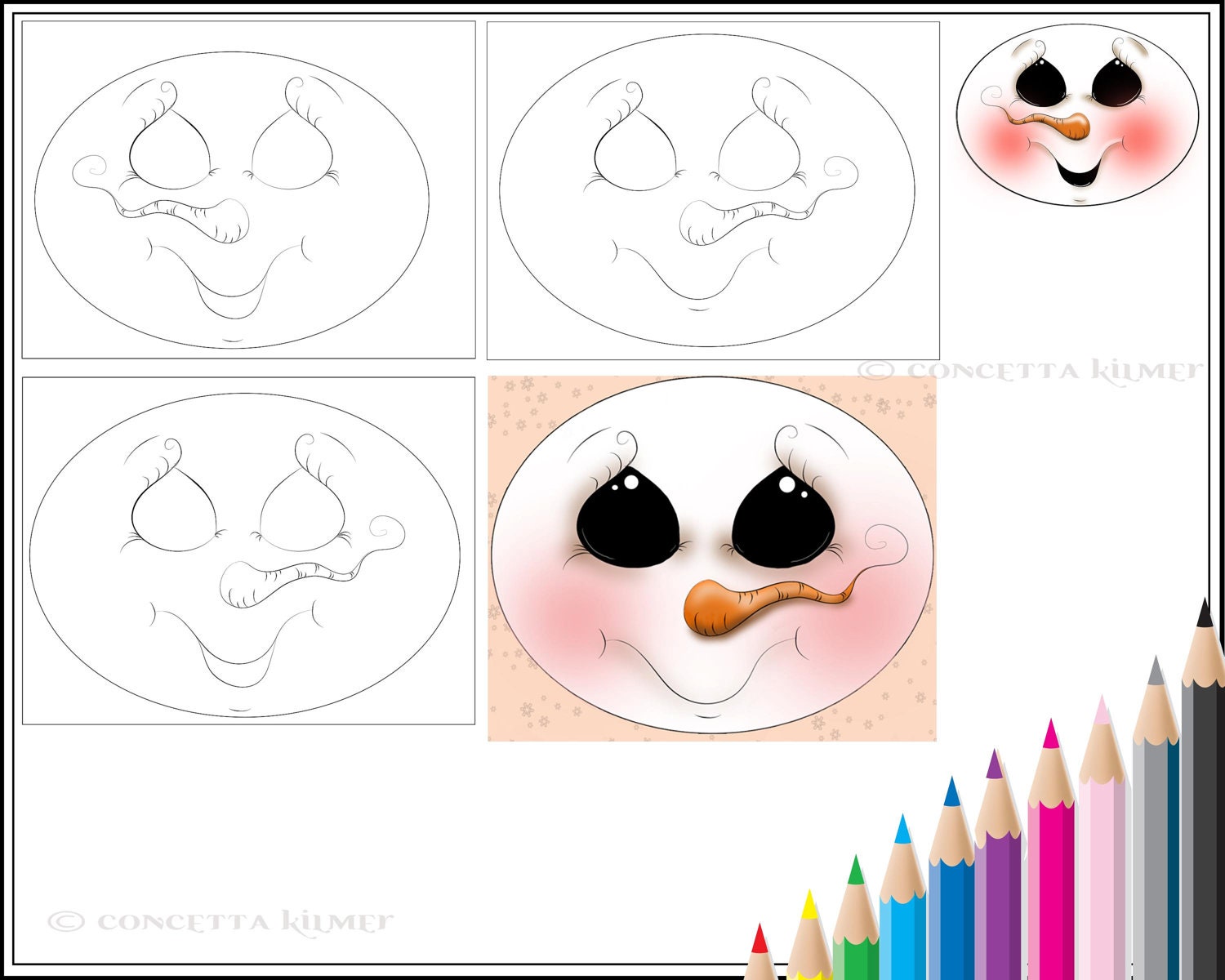 Items similar to Snowman Carrot Nose Winter Printable PDF Digital