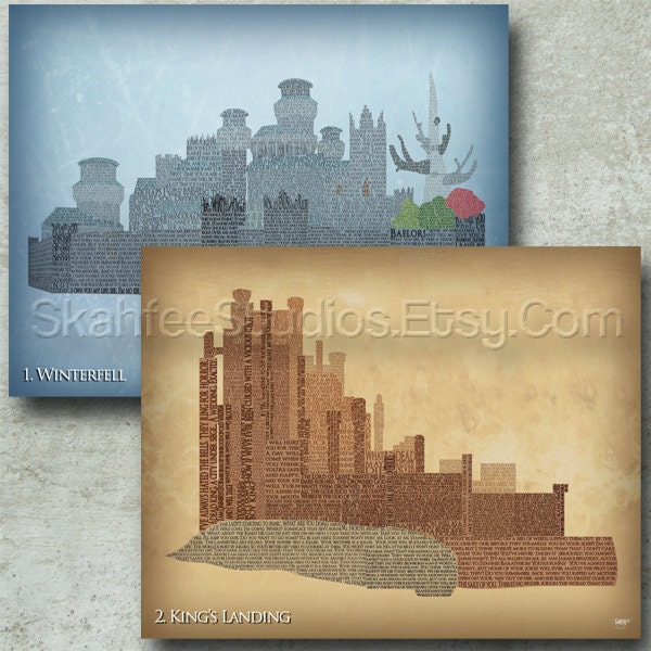 Game of Thrones Art Print set - 11x14- Print Only