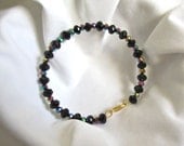 Gold and Black Rainbow Crystal Bangle