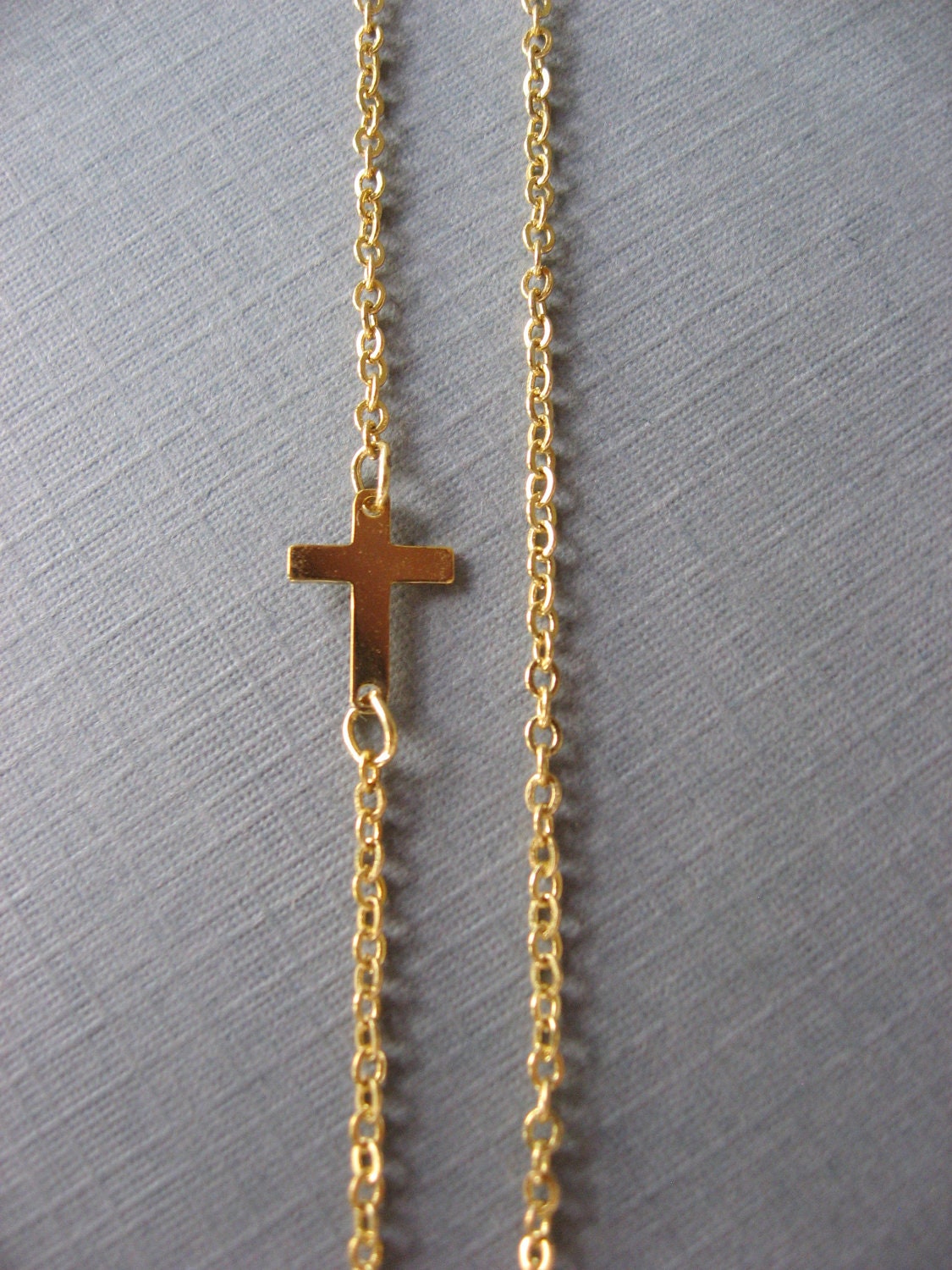 Tiny Sideways Cross Necklace, Gold Cross Choker, Delicate, minimal, casual, everyday
