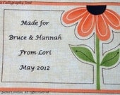 Quilt Label - Brown Eyed Susan, Custom Made & Hand Embroidered