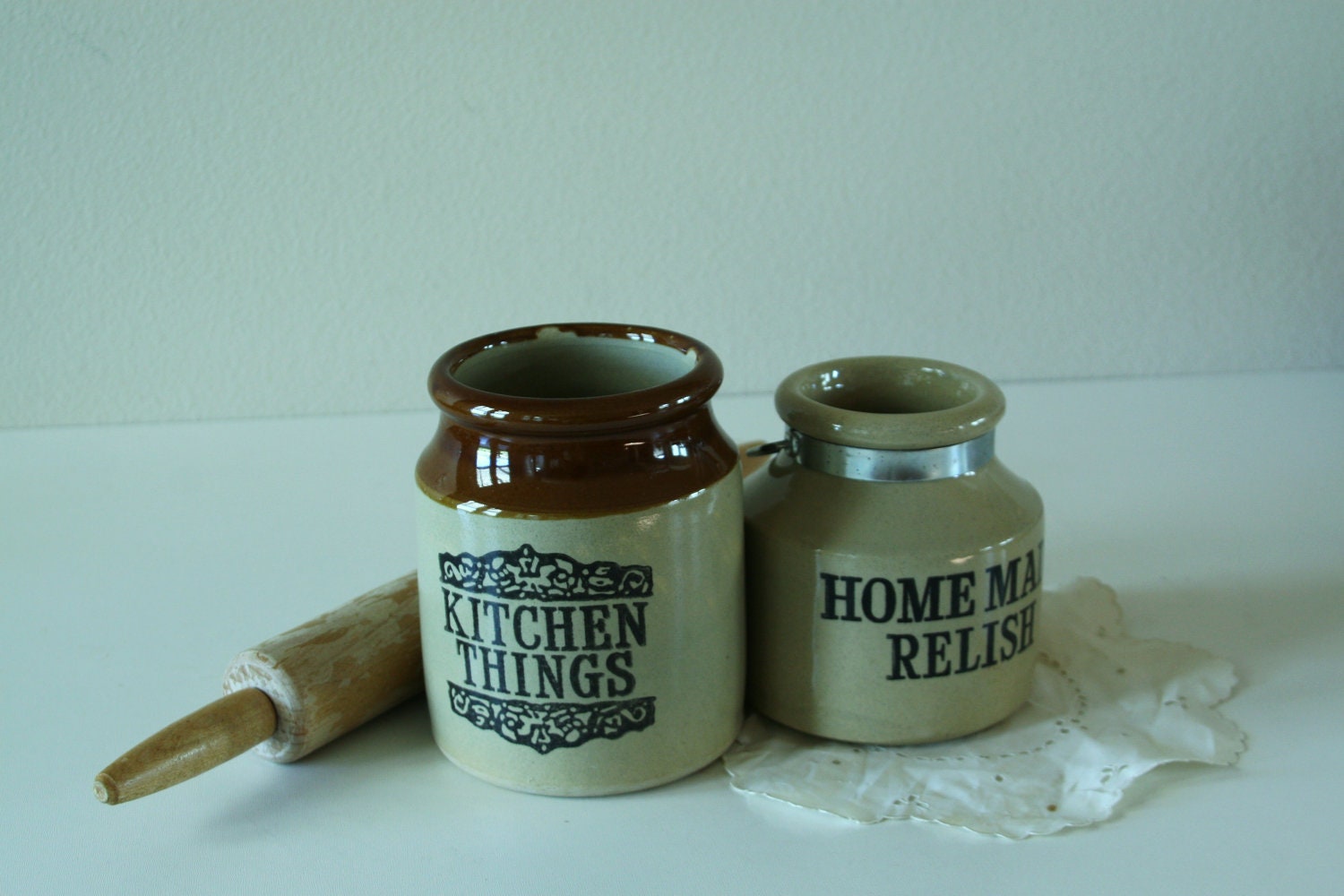 Vintage English stoneware jars