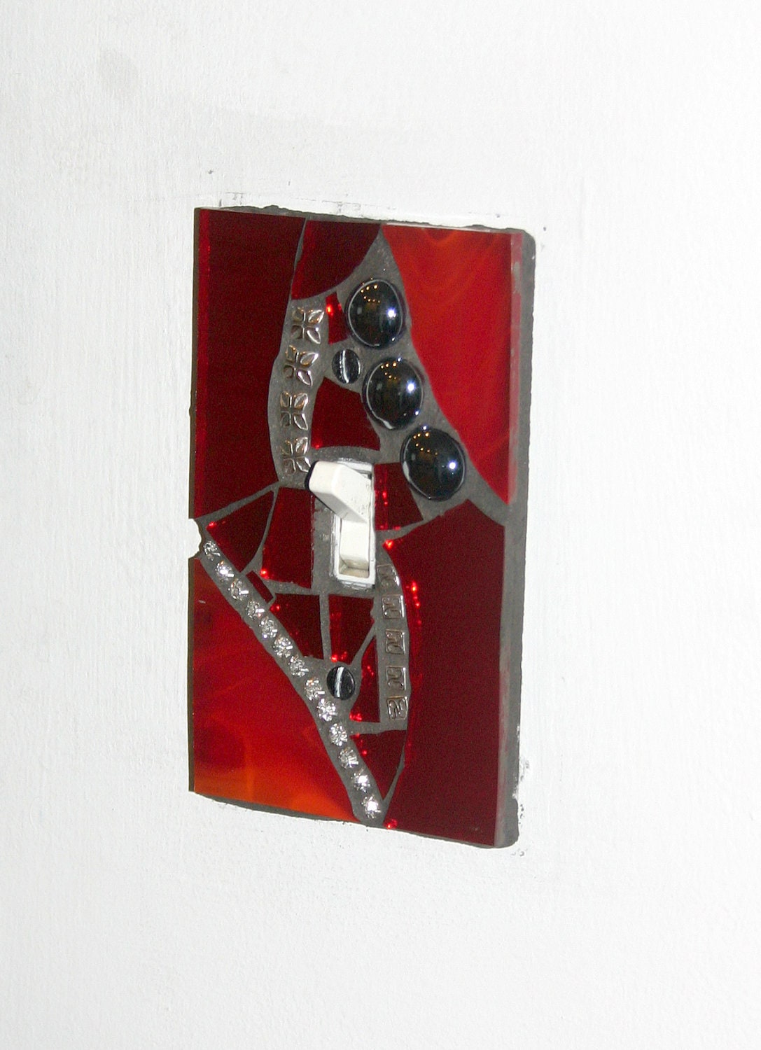 Red Pulse - SINGLE Mosaic Light Switch Cover Wall Plate