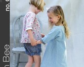 Anya Shirt, Shorts and Tunic Pattern Green Bee Girls 2-6