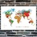 Pixel Map 'Colors of the World' Art Print 20 x 30 // Modern World Map // Modern Art Decor // Map Art // 8 bit Pixels // Digital Print