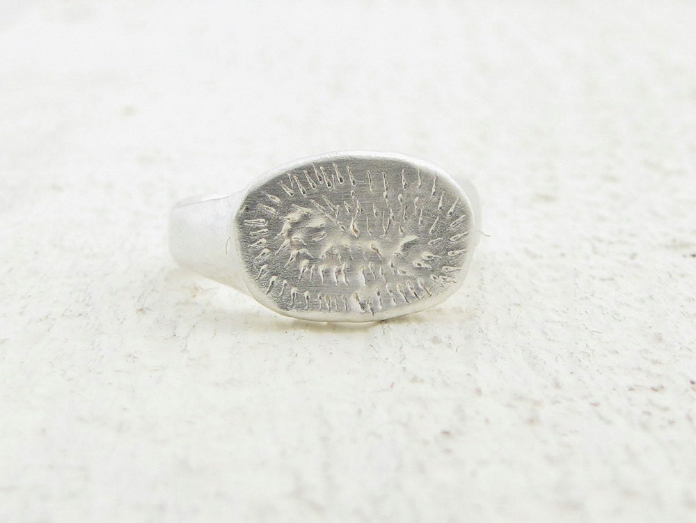 Oval Silver Ring, Oval Signet Ring