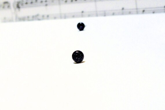 Surgical Steel Blue Goldstone Stud Earrings