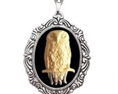 Owl Cameo Necklace - Whismical Jewelry