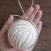 RagBall Ornaments - Rustic, Natural Cotton Ticking - Set of 3