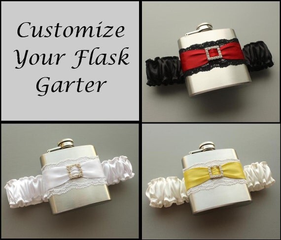 Items similar to Custom FLASK GARTER Wedding Garter Choose Your