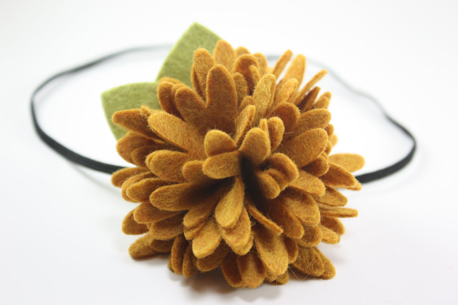 Baby Headbands - Mustard Felt Flower Headband - Fall Headband - Newborn Baby Girl to Adult