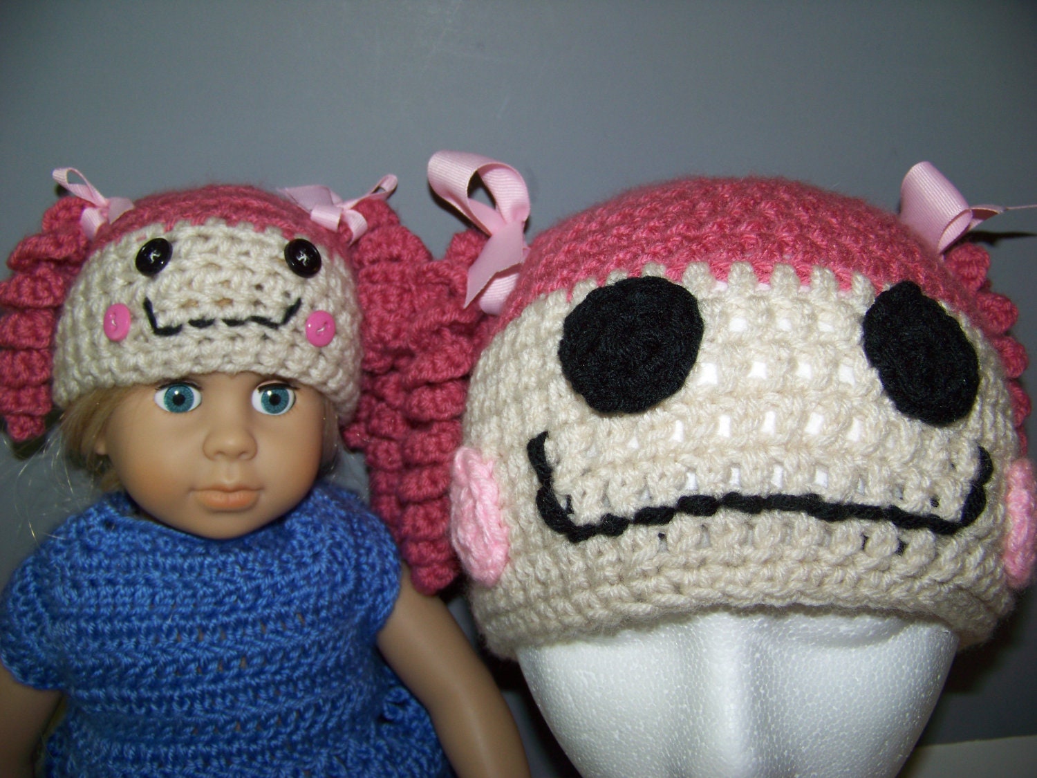 Curly Girly Hat For Child and Doll