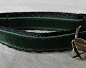 Cat collar Olive velvet