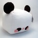 Panda Sugar Cube Bear Plushie kawaii stuffed toy in white and black soft fleece