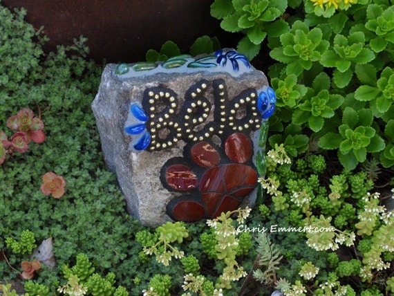 Smaller Pet Memorial Garden Stones - Mosaic Custom Order