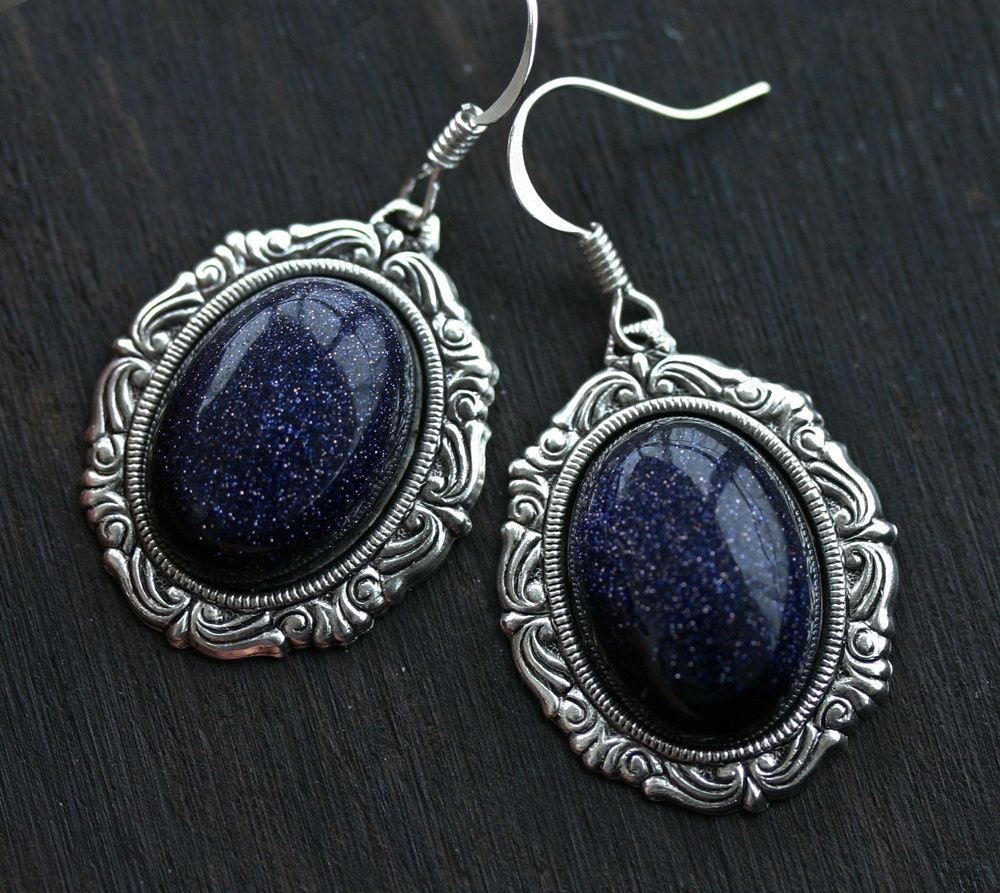 Constellation Necklace with Blue Goldstone Opal