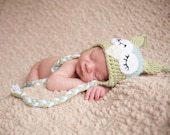 LI'L HOOT - Organic Cotton Sleeping Owl Hat with Earflaps & Braids