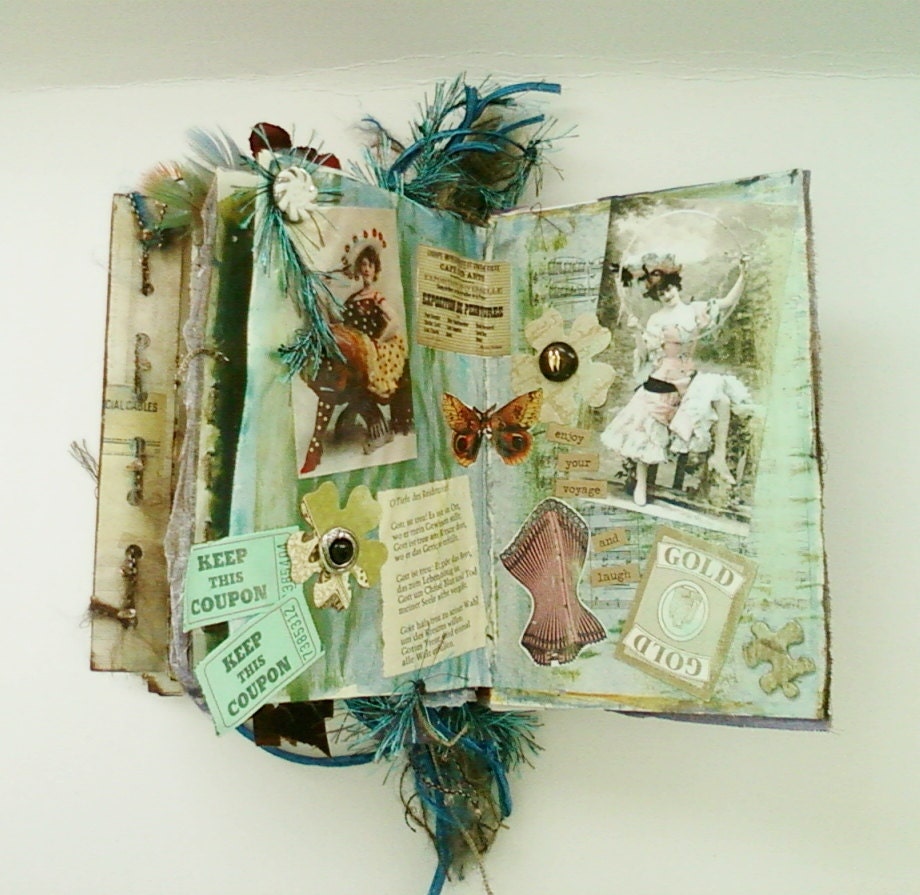 Altered Art Book Mixed Media Journal Antique By Robinsartanddesign 