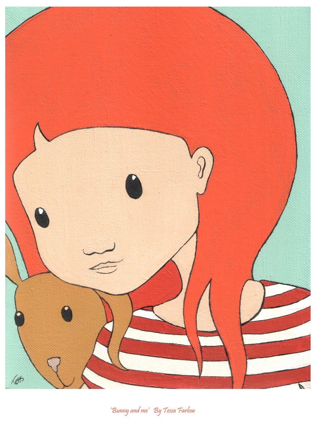 Bunny and me 8 x 10 inch print