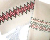 CLEARANCE  Kitchen Towel Gift Set Chevron Swedish Weaving Huck