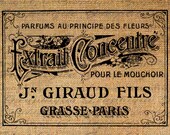 Burlap Digital Download Instant Download Iron On Transfer Image Transfer Fabric Transfer French Paris Perfume Label Pillows No. 4516