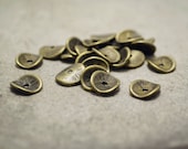 30pcs of  Petite Antiqued Bronze Plated Gorgeous Curved Disk Bead Caps Charms Q24-Rd